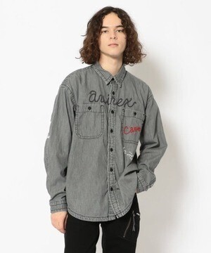 AVIREX LONG SLEEVE DENIM HAND CRAFT SHIRTS
