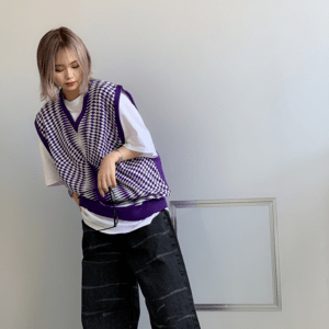 ONE WILL Irregular checkered vest