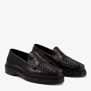 JIMMY CHOO ボックスカーフレザー・ローファー