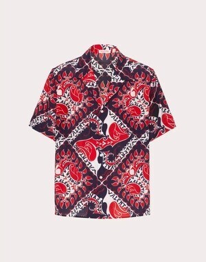 VALENTINO アーカイブ マニフェスト バンダナプリント シルクシャツ