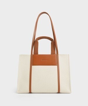 CHARLES & KEITH シャリア ラージダブルハンドルトートバッグ