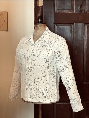 BLURRED CLOTHING BLD056 DOT RAYON SHIRTS LONG SLEEVE