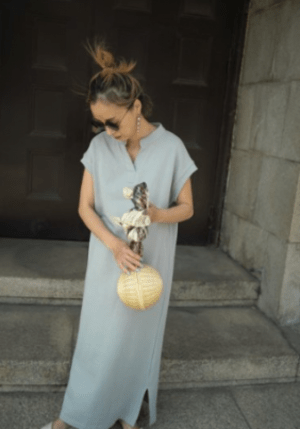 BayBee skipper sleeveless sweat dress(dusty blue)