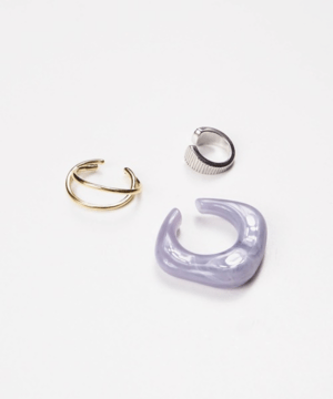 VATSURICA 【m-312E②】《mia trim》アクリル メタル イヤーカフ 3点セット