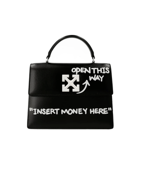 Off-White c/o Virgil Abloh Women's Black Jitney 2.8 Logo Plaque Tote Bag