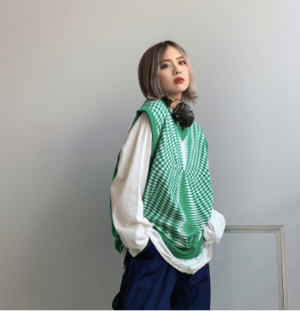 ONE WILL Irregular checkered vest
