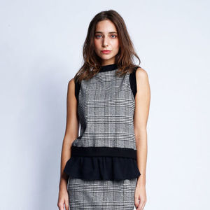 LADYMADE グレンチェックシャツレイヤードトップス