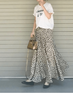 BayBee Heart leopard flare skirt