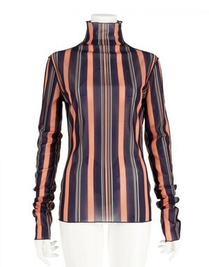 G.V.G.V. PRINTED MESH HIGH NECK TOP