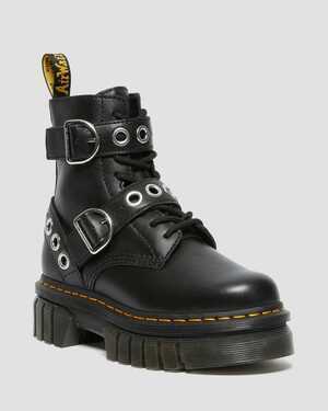 Dr.Martens AUDRICK HARDWARE LEATHER PLATFORM BOOTS