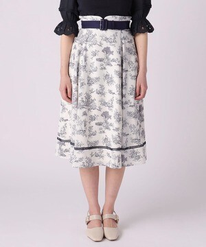 LAISSE PASSE ラインフラワーフレアースカート