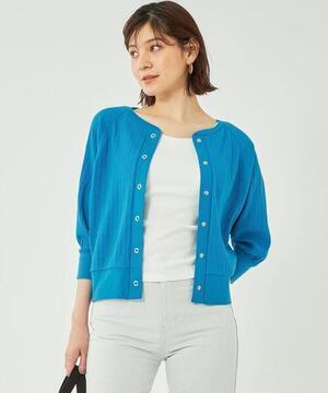 green label relaxing リブ 3WAY カーディガン 6分袖