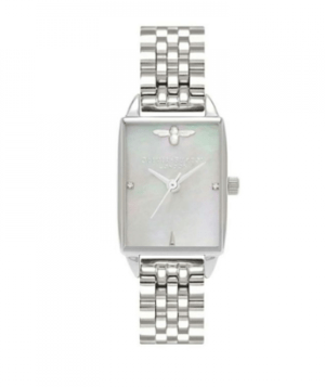 OLIVIA BURTON Bee Hive - Grey Mother of Pearl & Silver