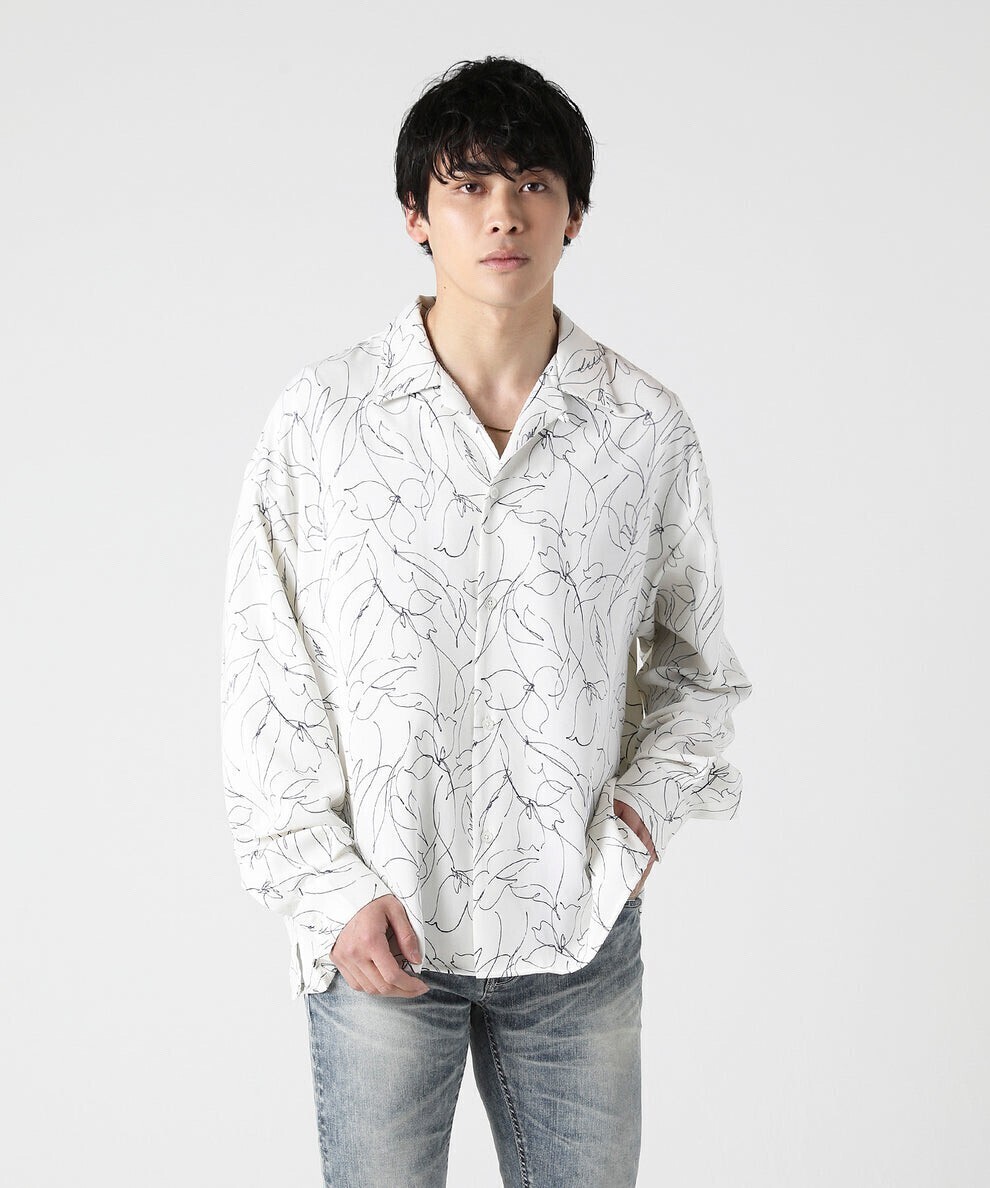 VANQUISH Floral pattern Open collar shirt