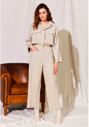 ALEXIA STAM Open Collar Jumpsuit