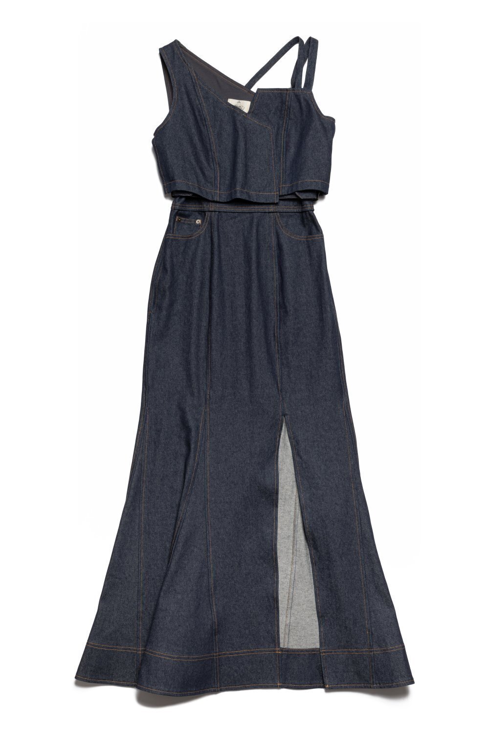 Hdxuly Slit Denim Dress