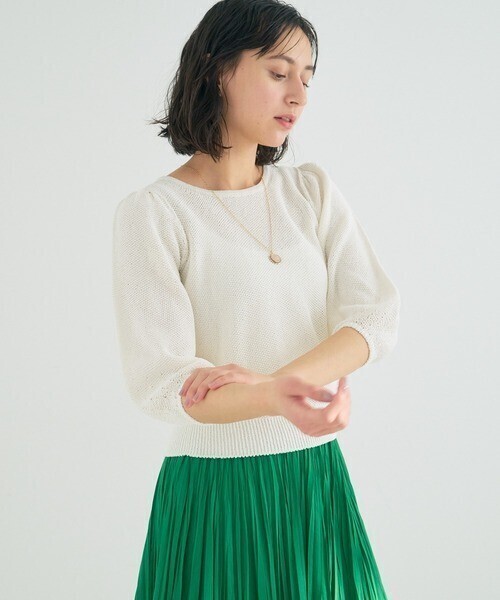 ANAYI 和紙かのこパフスリーブ プルオーバー