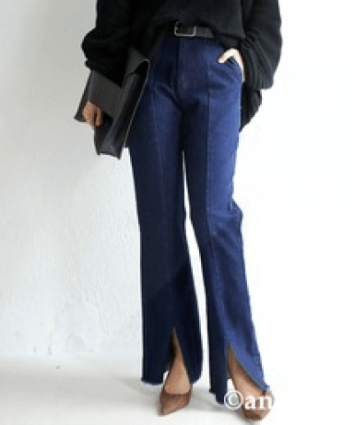 antiqua スリットデニムパンツ デニムパンツ レディース Gパン・la-00014