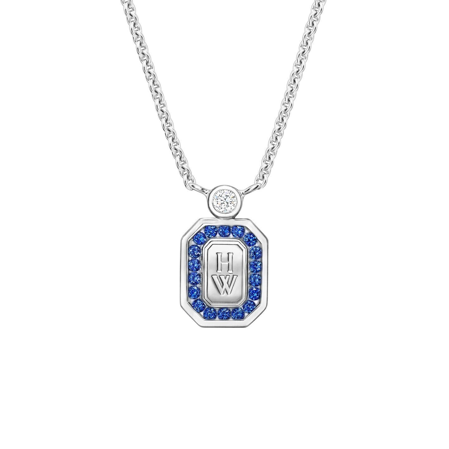 Harry Winston HWロゴ・サファイア・ペンダント
