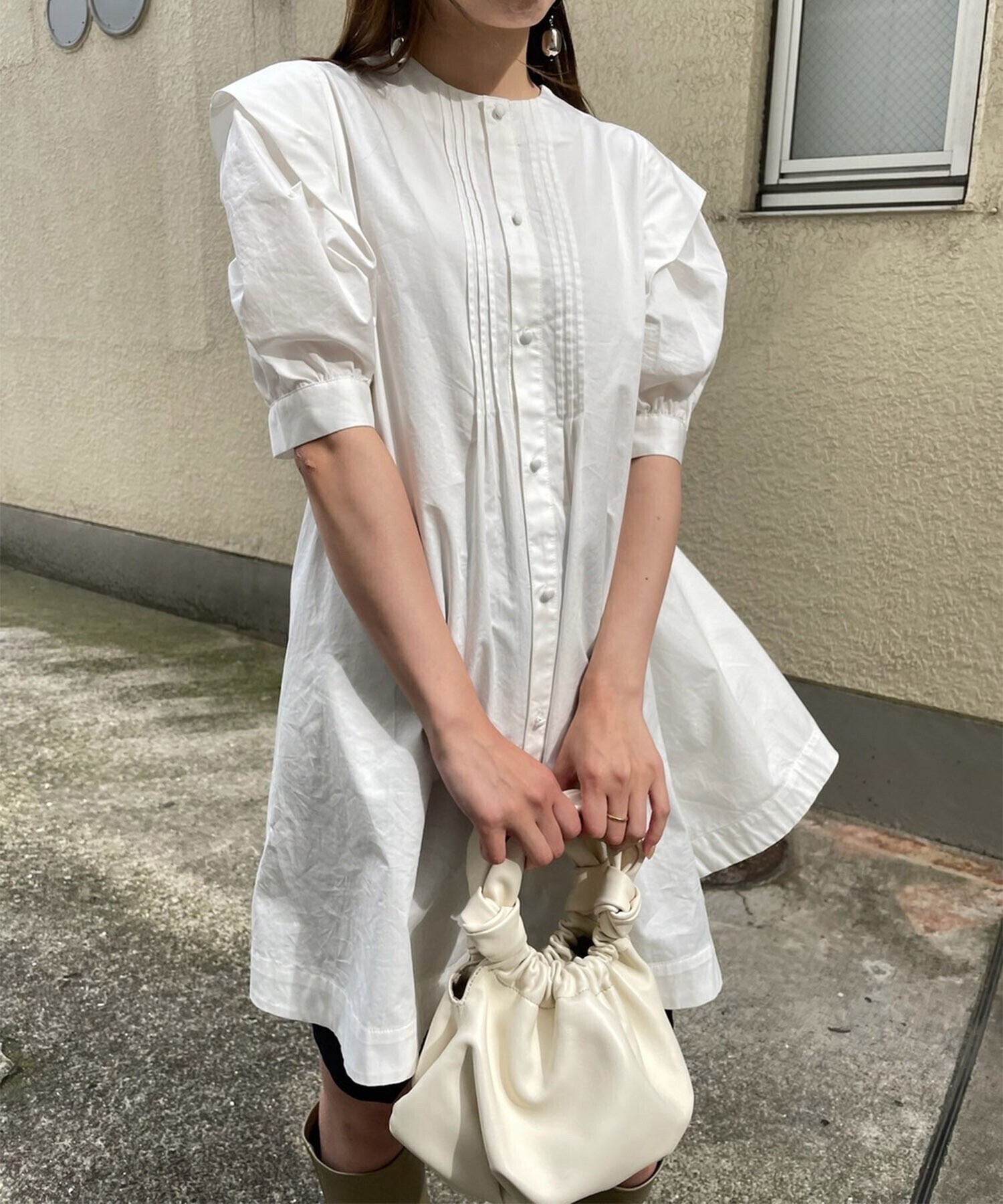 AMERI vintage 2WAY TUCK SLEEVE TUNIC SHIRT