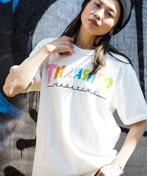 THRASHER HOMETOWN 70S S/S TEE/スラッシャー 半袖 Tシャツ ロゴ マルチカラー