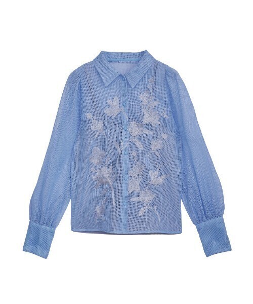 AMERI Vintage ADALEE EMBROIDERY MESH BLOUSE
