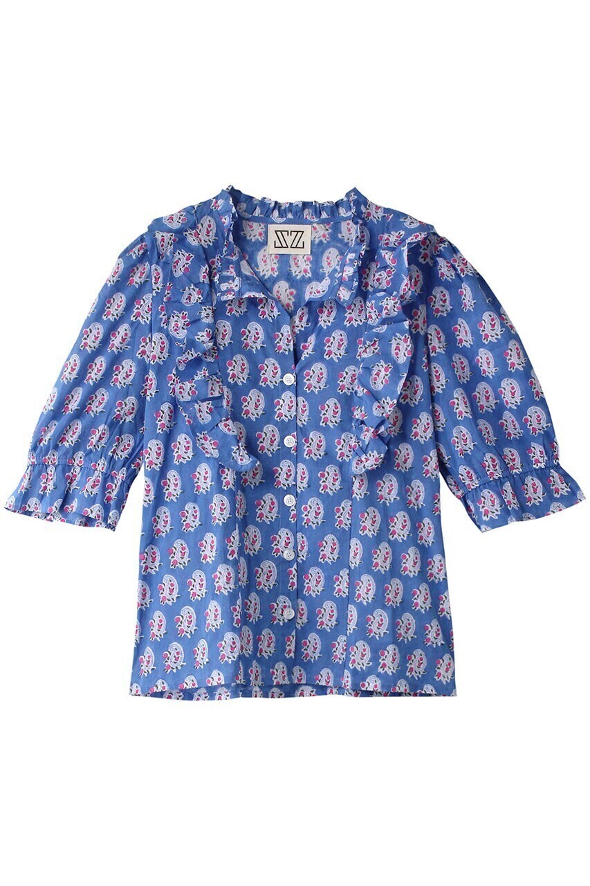 SZ Blockprints HARTLEY TOP SMALL PAISLEY コットンフリルブラウス