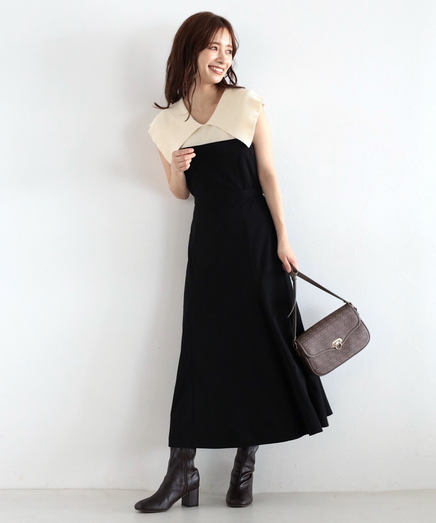 mysty woman ニットドッキングワンピース