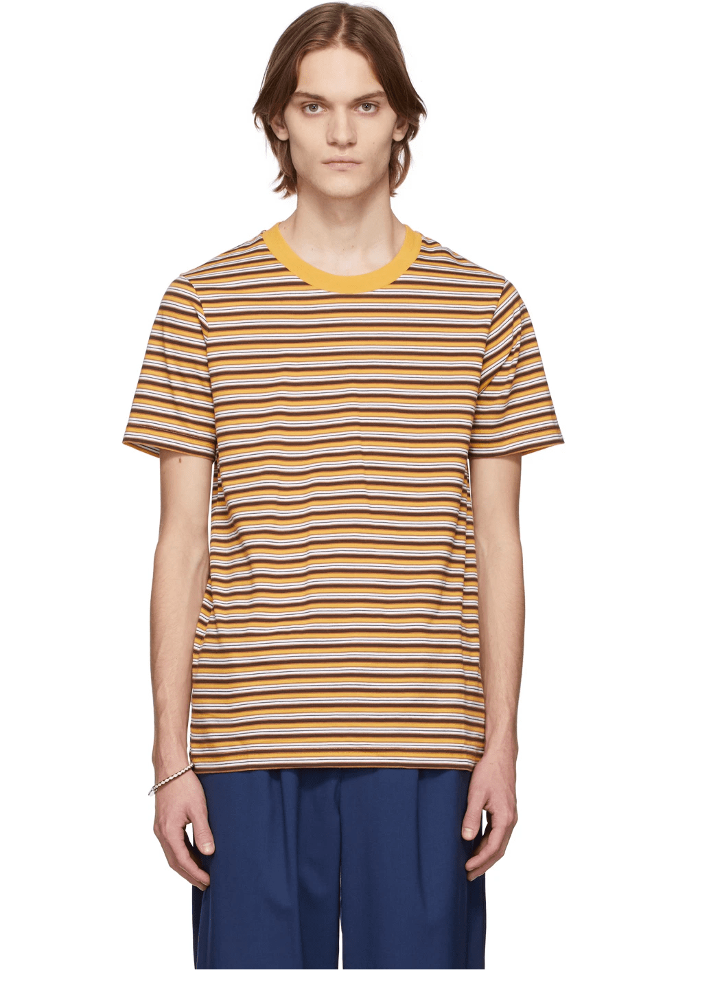 MARNI マルチカラー ボーダー ロゴ Tシャツ