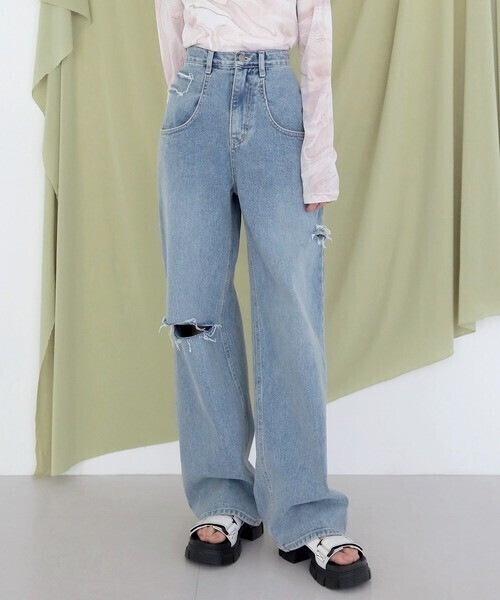 UNE MANSION ダブルスリットヴィンテージデニムパンツ
