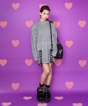 Candy Stripper SECRET HEART GINGHAM CHECK ONE-PIECE