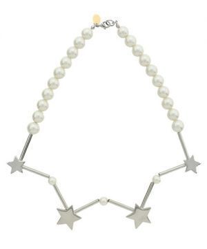 Casselini 星ラインパールショートレディースネックレス