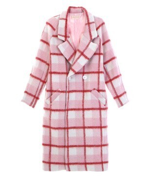 Candy Stripper TARTAN CHECK SHAGGY W COAT
