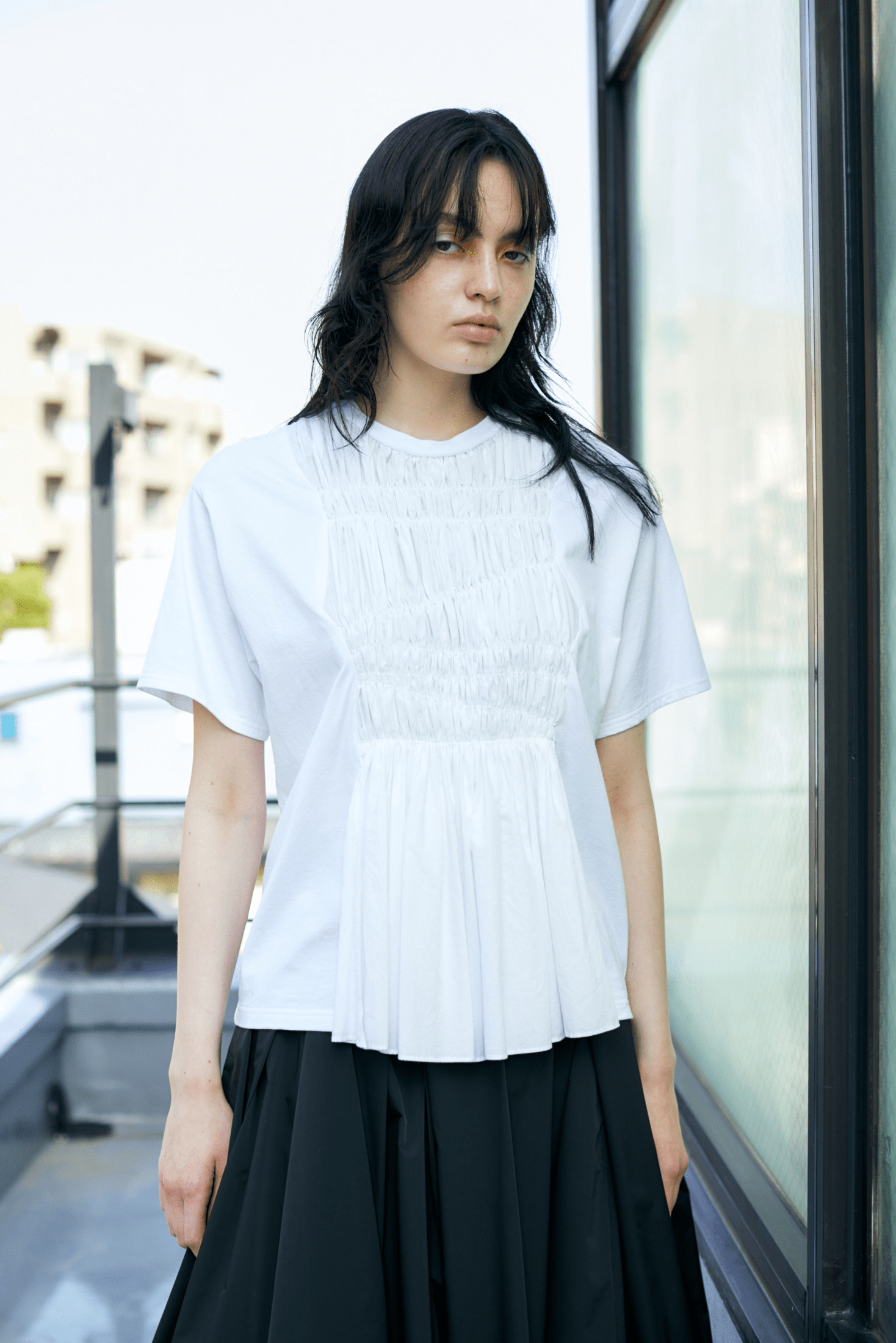 ENFOLD Staple天竺 ランダムギャザーT-SHIRT