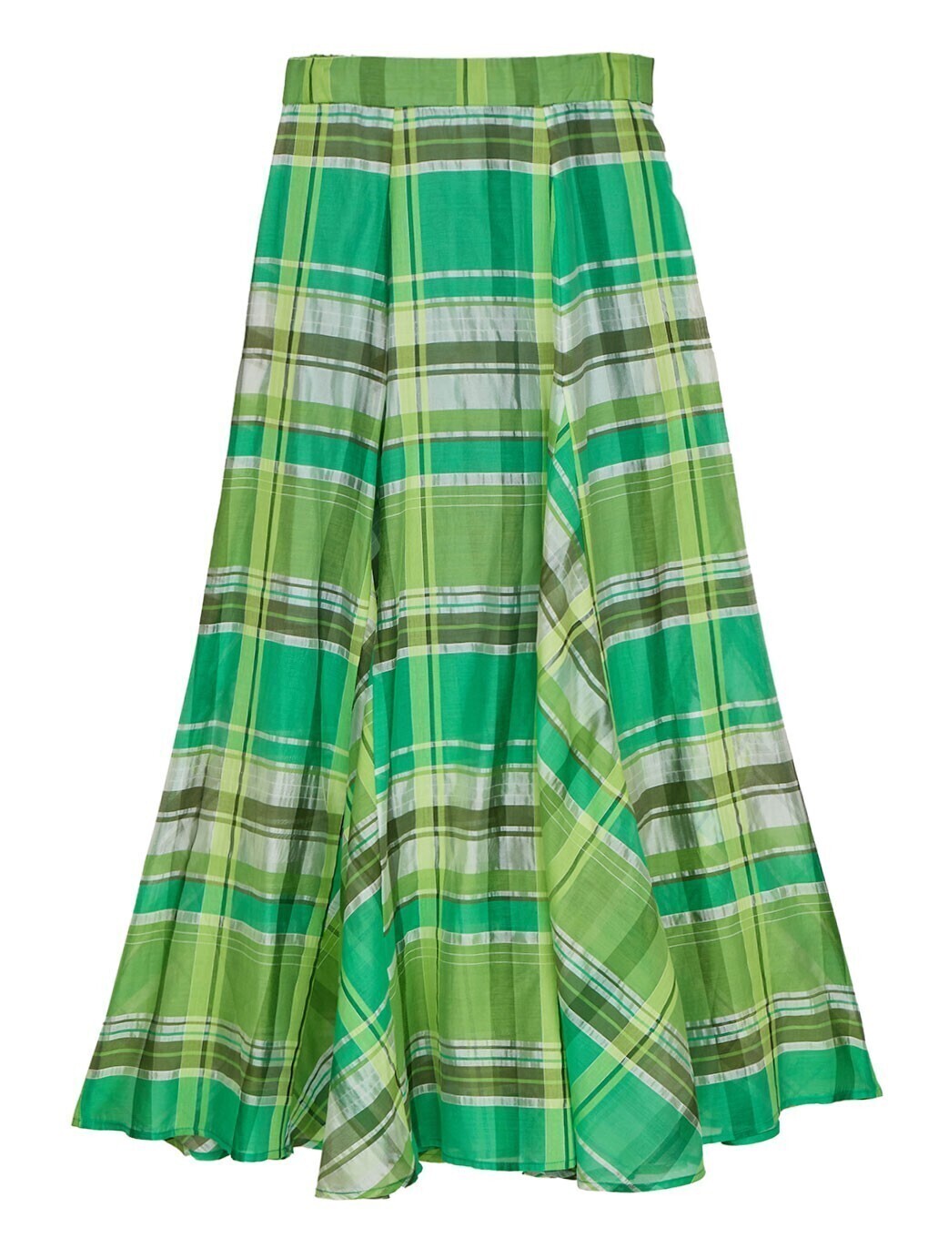 Ameri VINTAGE SHEER CHECK FLARE SKIRT