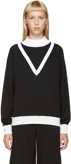 JW ANDERSON Black & Ivory Merino Sweater