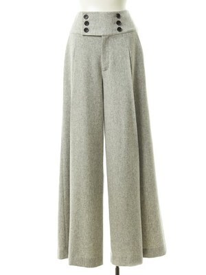 DRWCYS ウール混ダブルクロスワイドパンツ（ワイドパンツ）｜