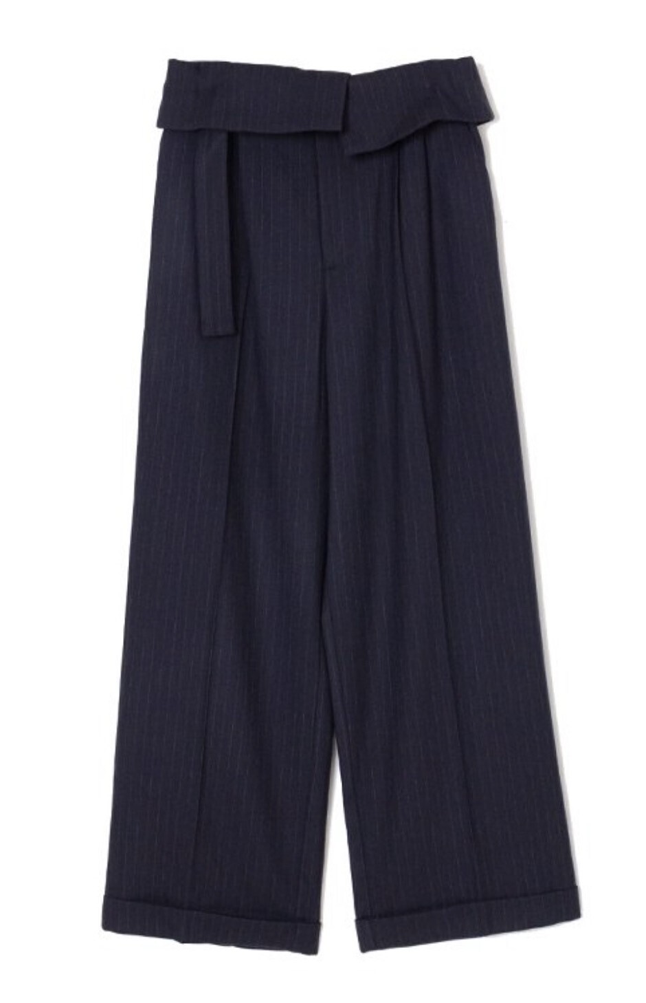 PHEENY Flannel stripe belted slacks