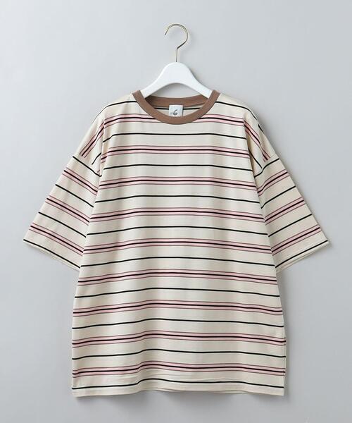 6(ROKU) COTTON MULTI BORDER T-SHIRT 2022SS/Tシャツ