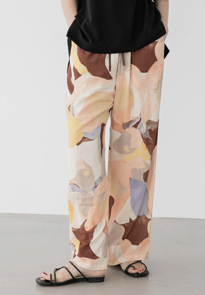 O0u DEVEAUX WATER COLOR PRINT PANTS