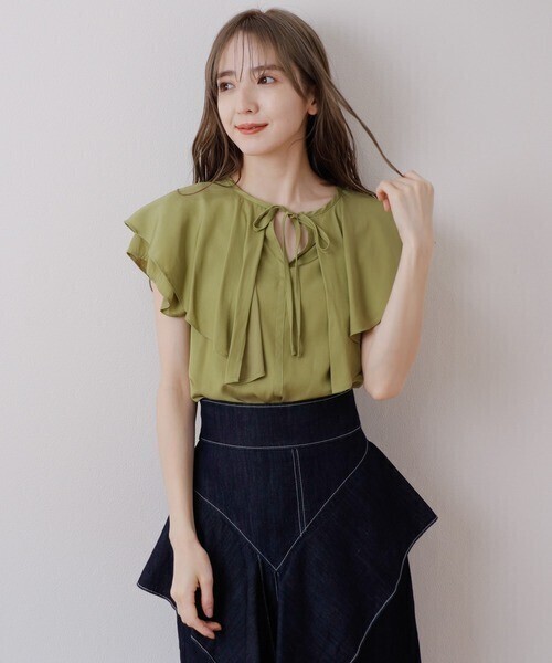 LADYMADE BIGカラー2WAYフレアスリーブブラウス