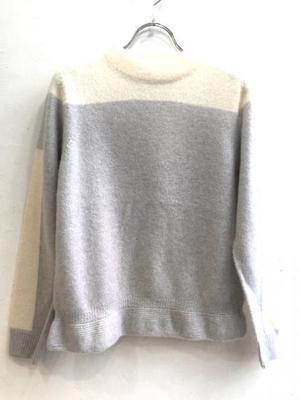 NAVY.WO バイカラーデザイン カシミヤセーター