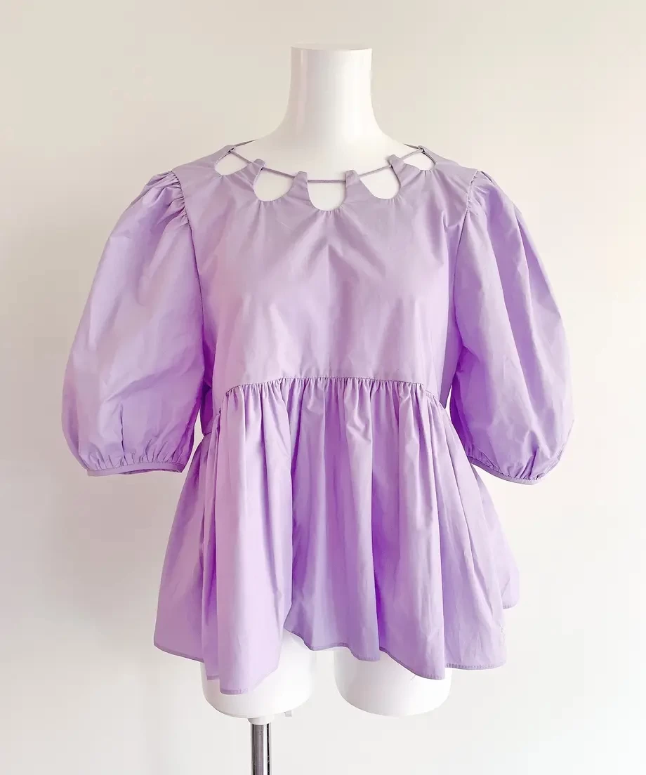The Girls Society cutting neck blouse PURPLE