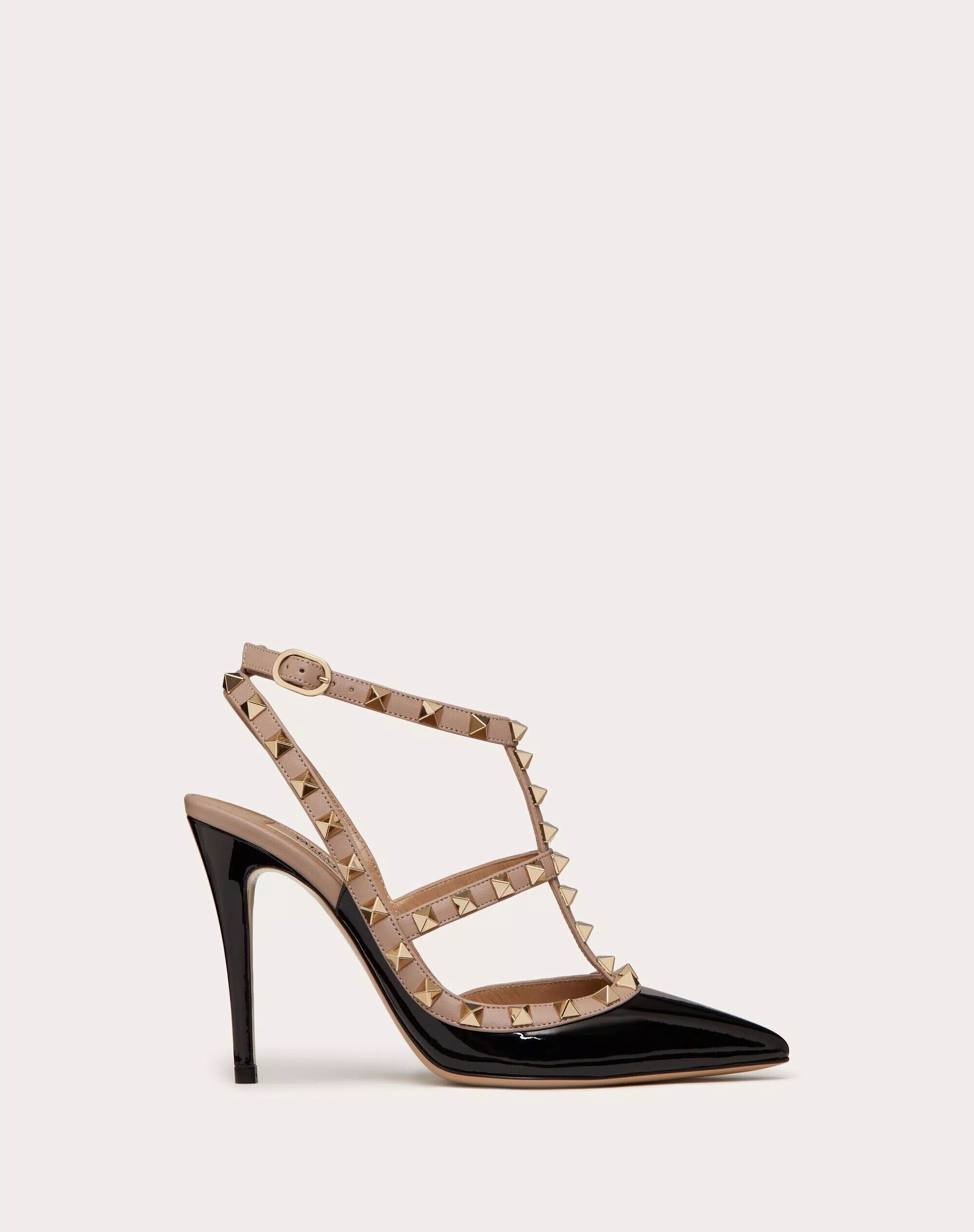 VALENTINO ロックスタッズ エナメル ストラップパンプス100MM