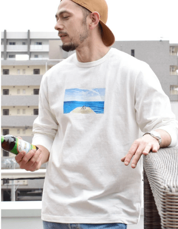 In’crewsive フォトプリントロングスリーブTシャツ