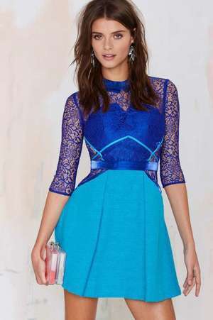 THREE FLOOR Three Floor Lace Vision Fit & Flare Dress