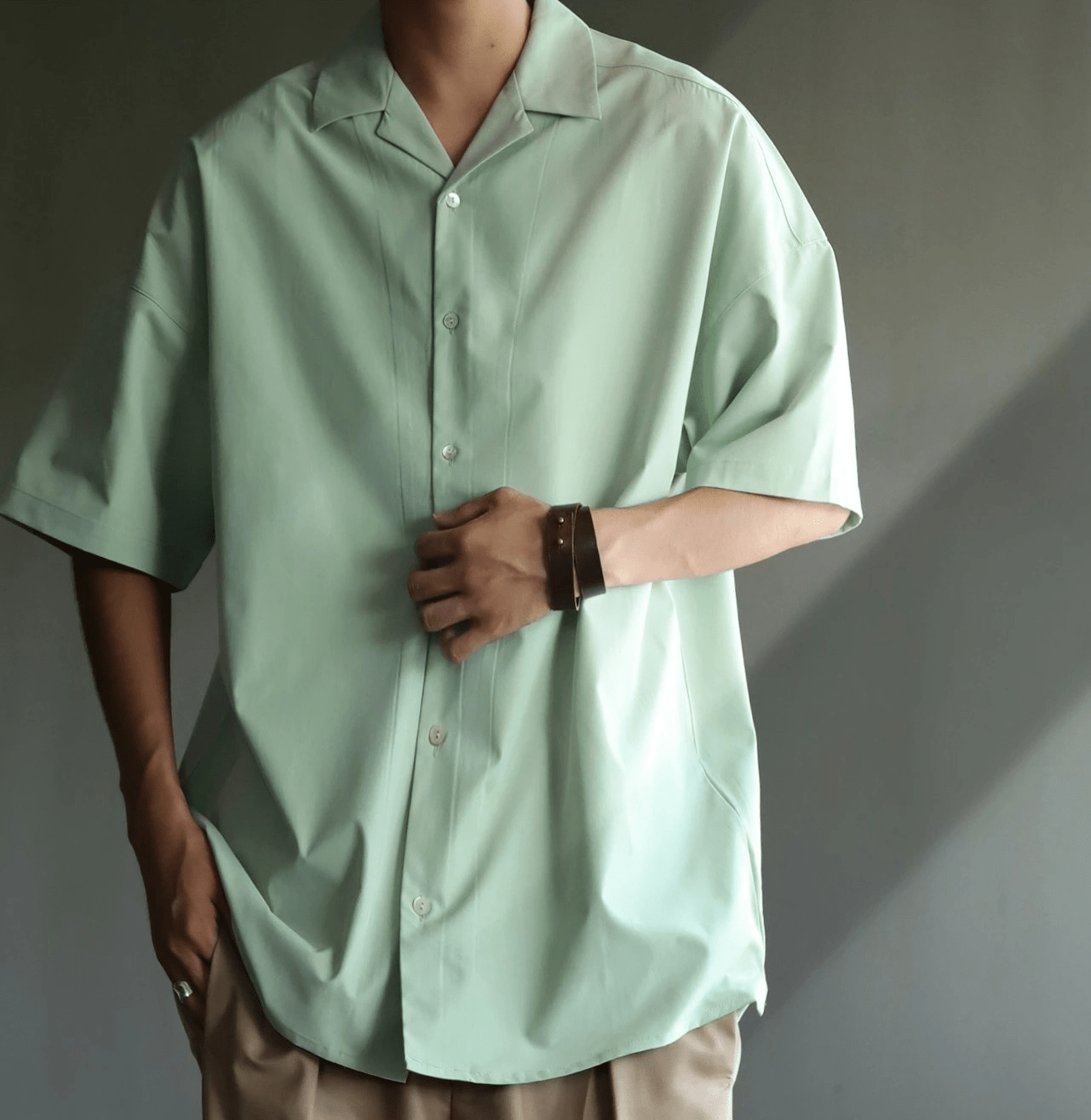 antiqua 開襟シャツ シャツ メンズ トップス 半袖 オープンカラー・bsu-0034m