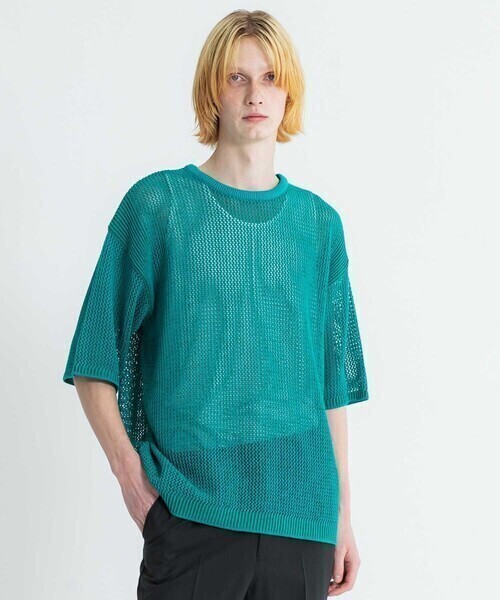 LiNoH CODE YARN MESH S/S KNIT