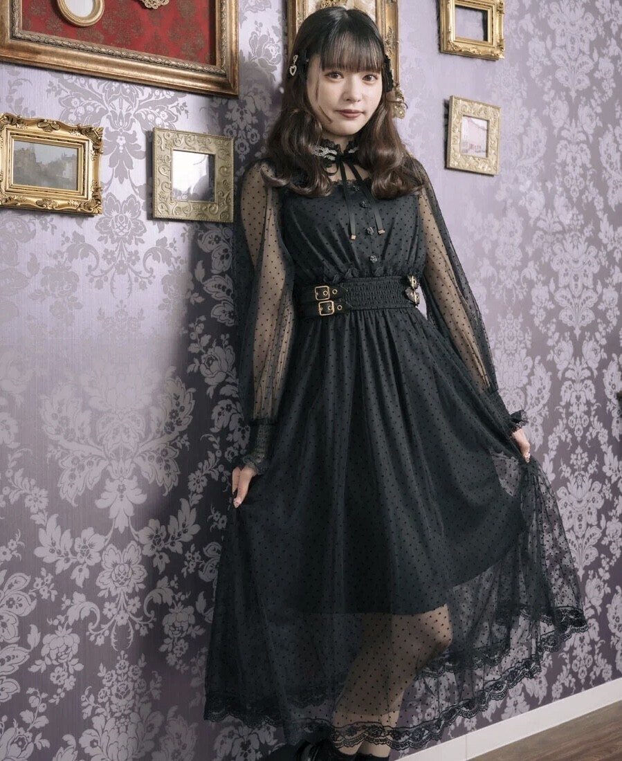 ROJITA シアードットロングワンピース