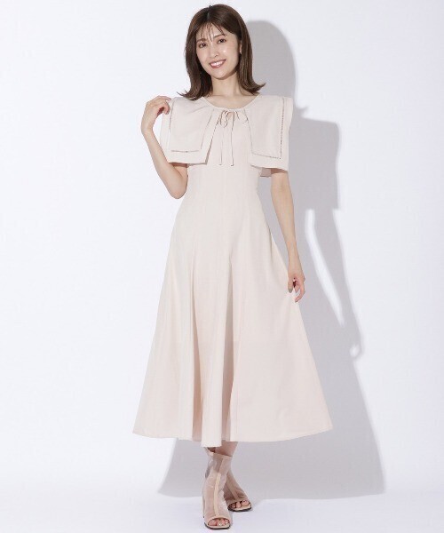 And Couture スクエアカラーフレアワンピース